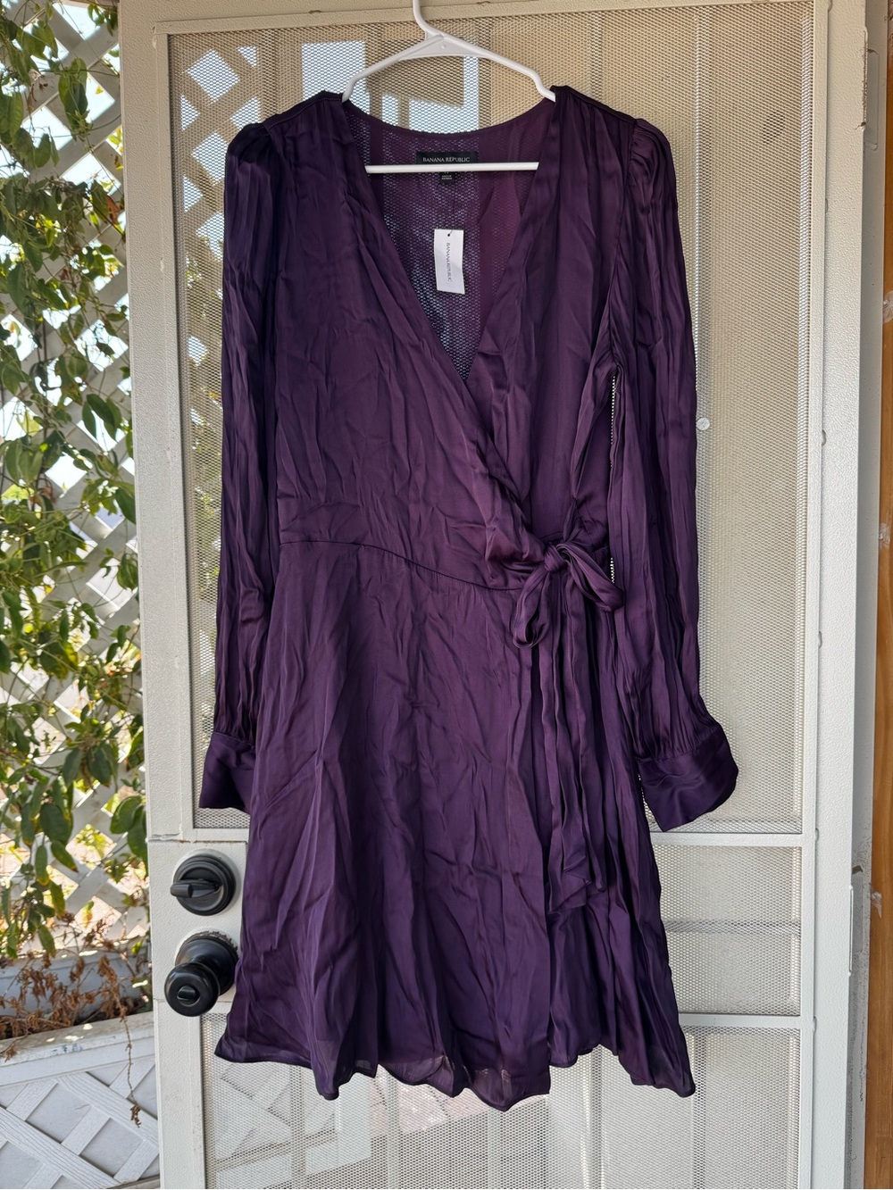 Banana Republic Deep Plum Long-Sleeve Wrap Dress NWT
